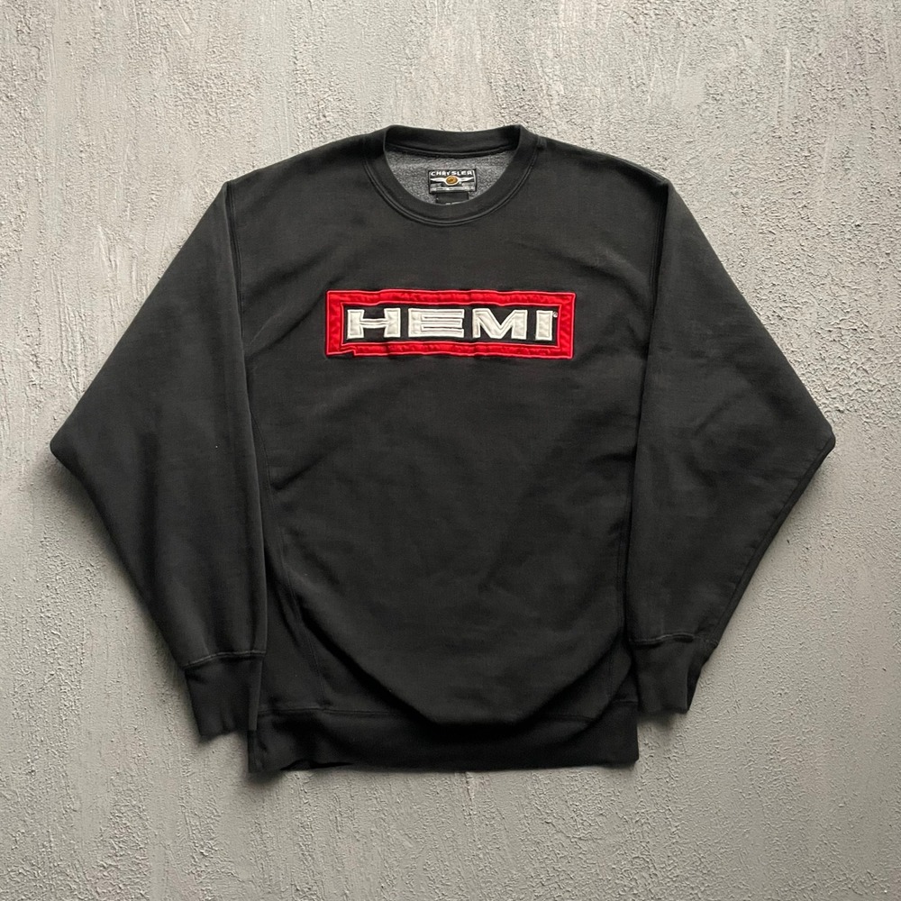 Vintage HEMI Logo Graphic Sweatshirt Men XL Black 2000s Chrysler